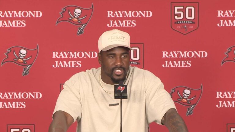 Lavonte David on Tying Derrick Brooks Record Press Conference Tampa Bay Buccaneers