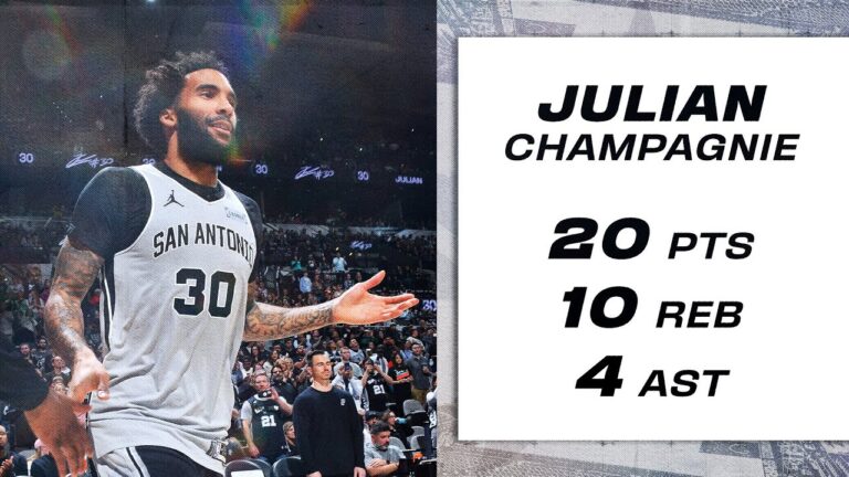 Julian Champagnie’s Double-Double vs. Portland Trail Blazers