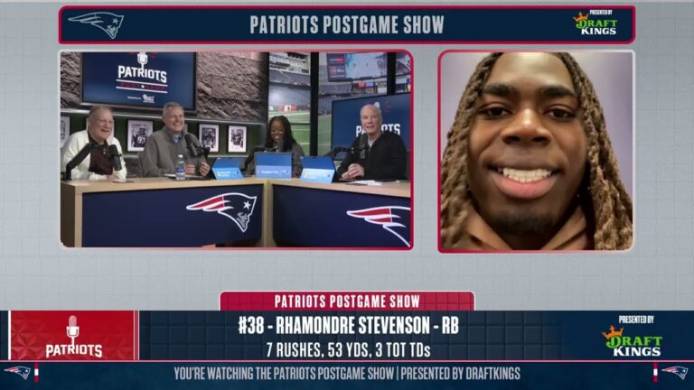Rhamondre Stevenson Joins Patriots Postgame Show After 3-TD Game vs. Dolphins NFL Week 18