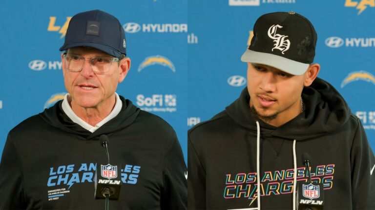Jim Harbaugh & Trey Lance Postgame Press Conference vs Broncos LA Chargers