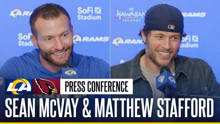 Sean McVay & Matthew Stafford On Rams 37-20 Win Over The Cardinals & Wild Card Matchup vs. Panthers