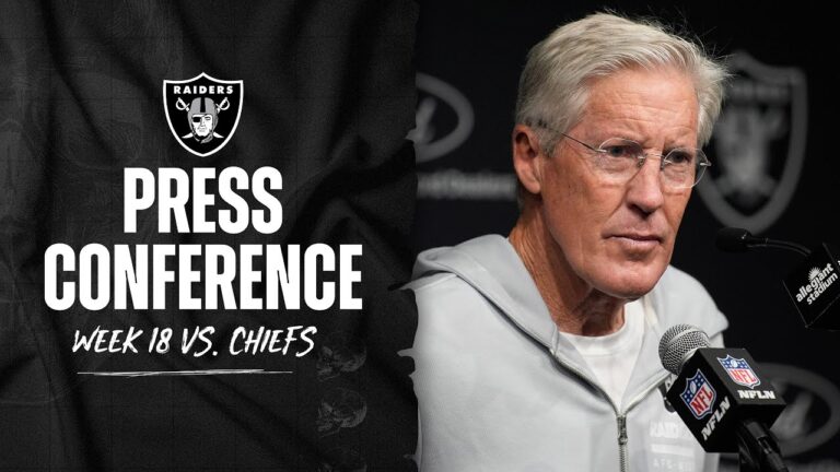 Pete Carroll, Aidan O’Connell and Daniel Carlson Postgame Presser Week 18