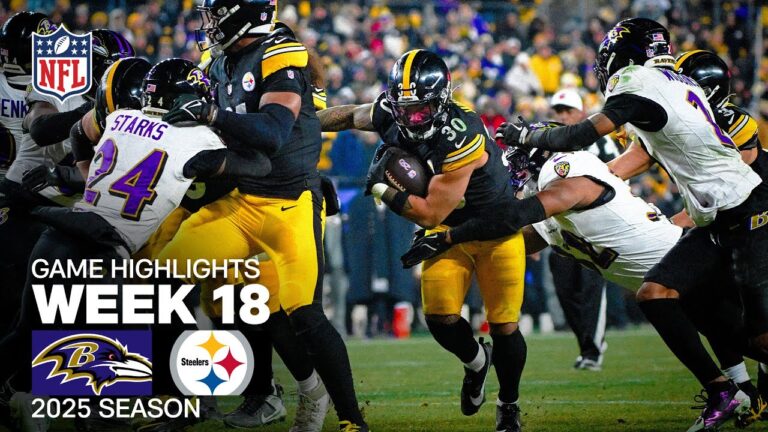 Baltimore Ravens vs Pittsburgh Steelers Game Highlights 2025 NFL Season Week 18