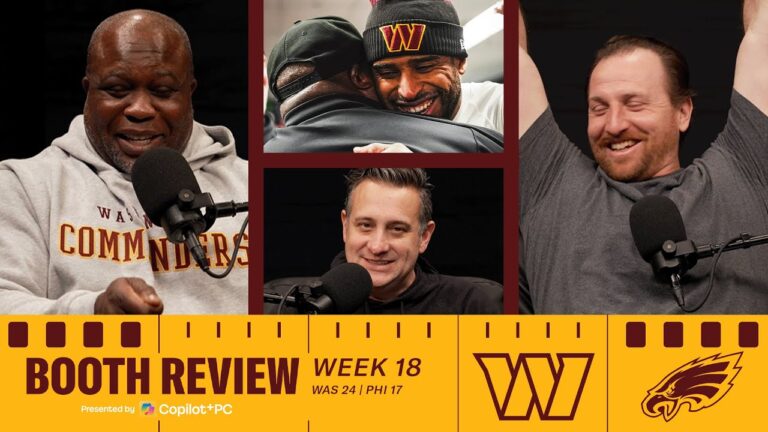 NFL Week 18 Recap: Commanders Defeat the Eagles 24-17 Booth Review Podcast Washington Commanders