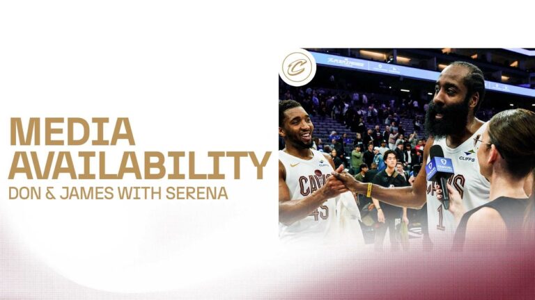Cavs at Kings Donovan Mitchell & James Harden with Serena Winters 02.07.2026
