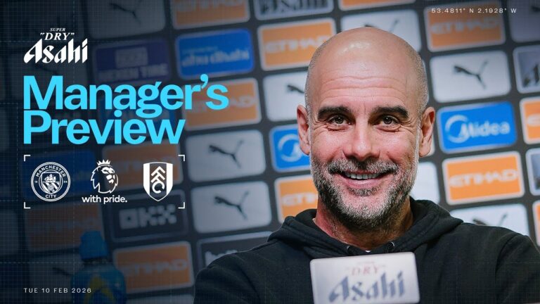 WATCH LIVE! MANAGERS PREVIEW Pep Guardiola Man City v Fulham Premier League