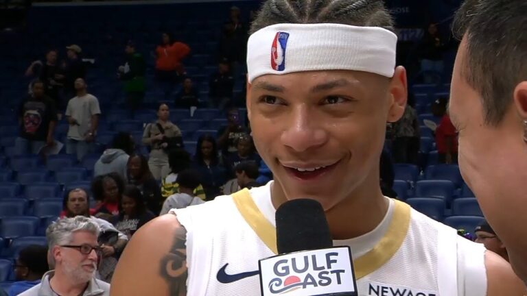 Jeremiah Fears On-Court Postgame Interview vs. Kings 2 9 26