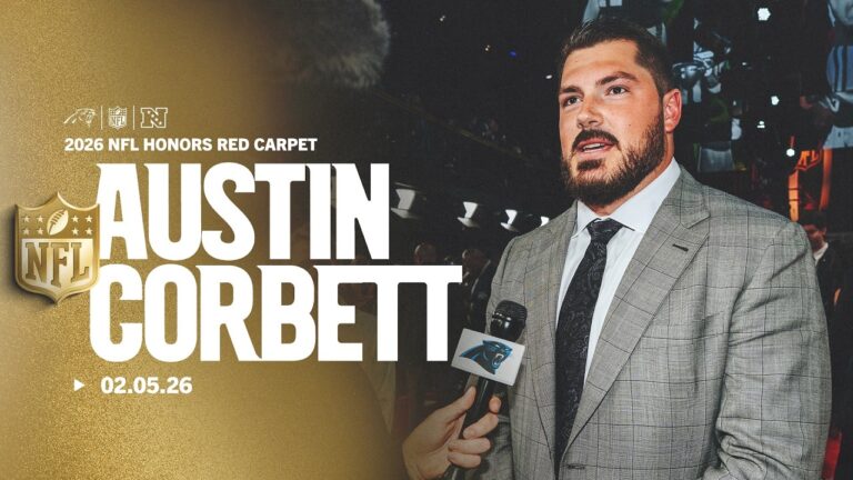 Austin Corbett Red Carpet interview at 2026 NFL Honors Carolina Panthers