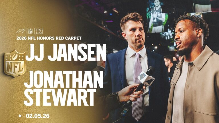 JJ Jansen and Jonathan Stewart Red Carpet interview at 2026 NFL Honors Carolina Panthers