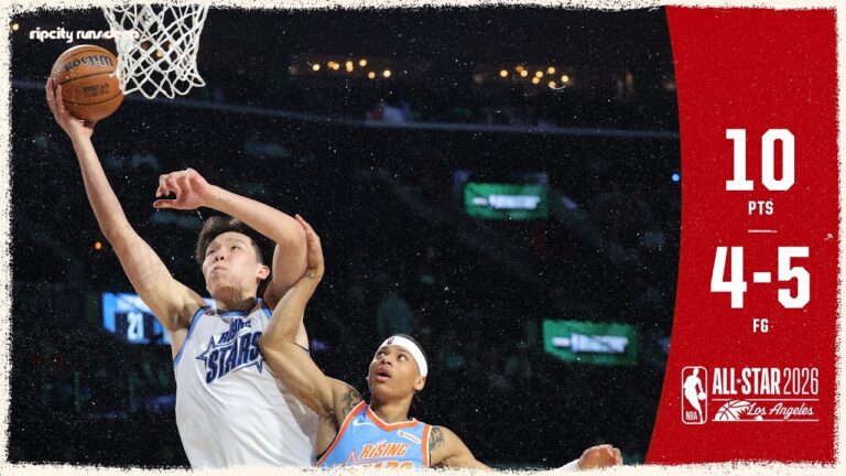 Yang Hansen Scores 10 Points (4-5 FG) During NBA Rising Stars Game Trail Blazers Feb. 13, 2026