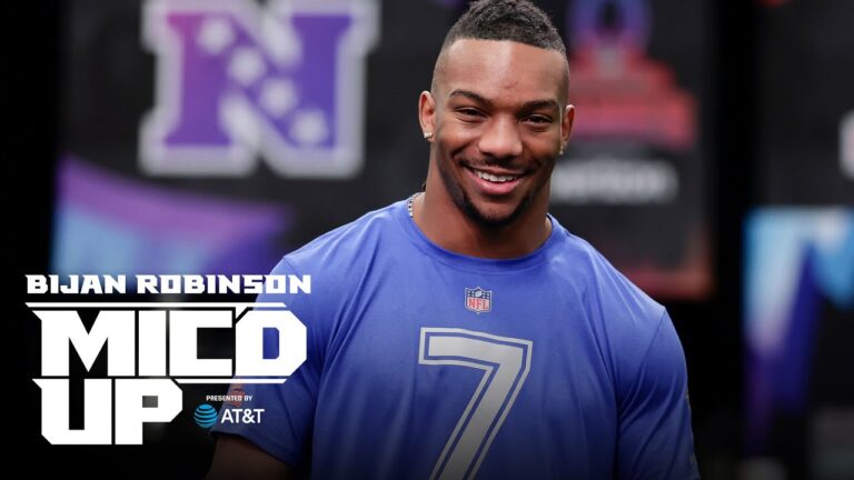 Bijan Robinson is mic’d up at the 2026 Pro Bowl Games Atlanta Falcons