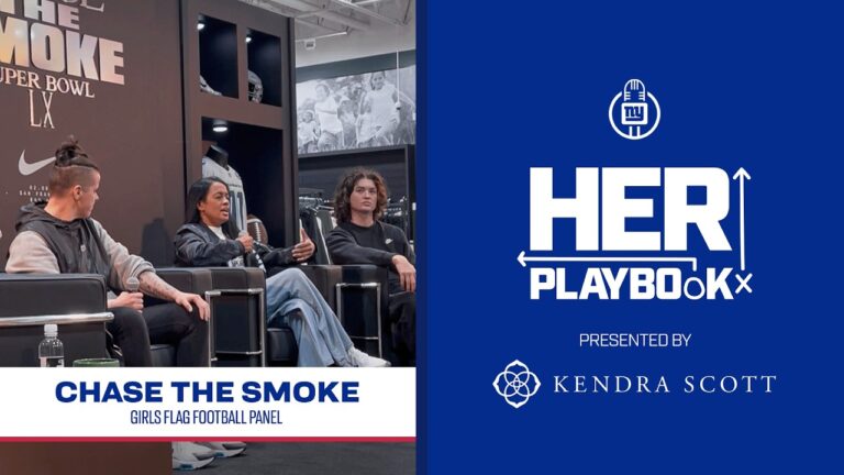 Chase the Smoke Girls Flag Football Panel Her Playbook New York Giants