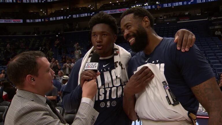 DeAndre Jordan on win, Pelicans fans On-court Postgame Interview vs. 76ers 2 21 26