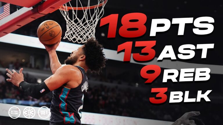 Cade Cunningham Does It All in Win Over Bulls 18 PTS, 13 AST, 9 REB & 3 BLK nba cadecunningham