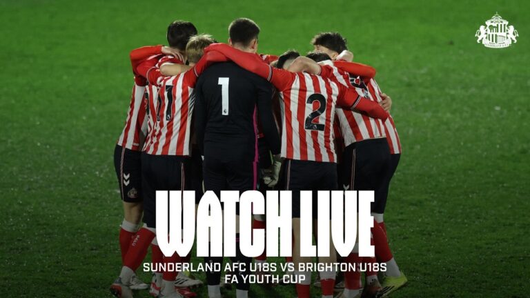 Watch Live Sunderland AFC U18s vs Brighton U18s FA Youth Cup
