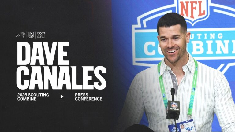 Dave Canales 2026 NFL Combine Press Conference Carolina Panthers