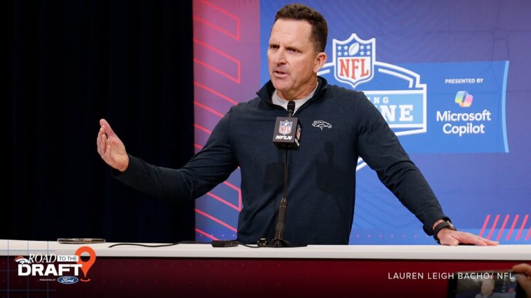 ‘We’re just grinding: GM George Paton details Broncos’ offseason approach at 2026 NFL Combine