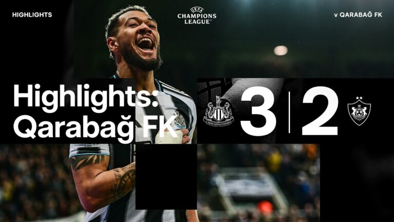 Newcastle United 3 Qarabağ FK 2 UEFA Champions League Highlights