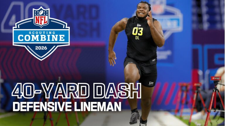 Defensive Lineman Run the 40-Yard Dash at 2026 NFL Combine