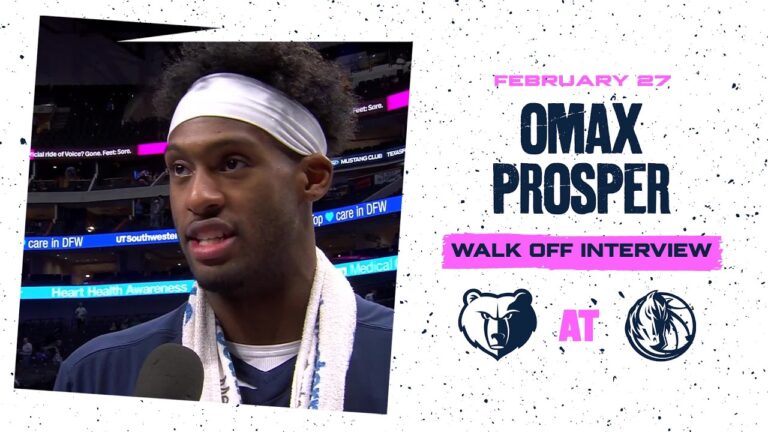 Omax Prosper Walk off Interview Grizzlies vs. Mavericks