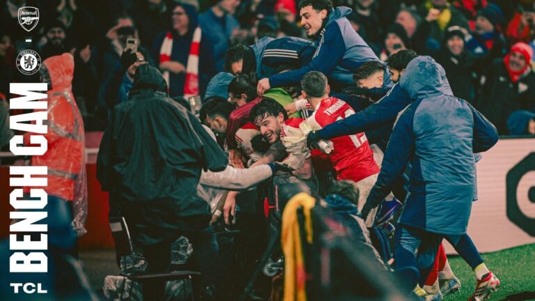 BENCH CAM Late Havertz goal reaction! Arsenal v Chelsea (1-0) Carabao Cup