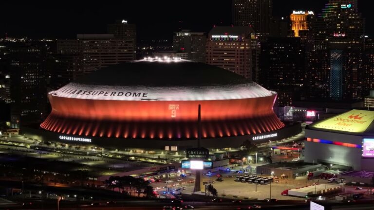 Superdome lit up for Drew Brees Hall of Fame Nod New Orleans Saints