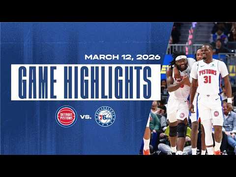Pistons Knock Off Philadelphia 76ers Game Highlights 03.12.26 nba pistons