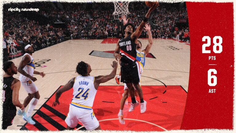 Scoot Henderson Has A Season High 28 Points In Win vs Pacers Trail Blazers March 8, 2026