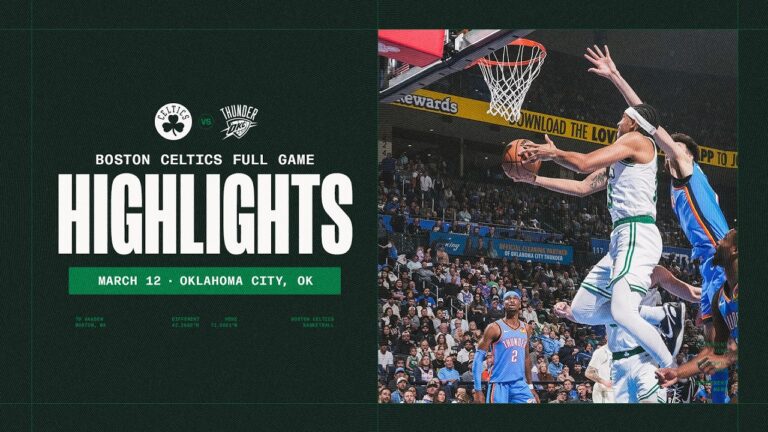 The Boston Celtics fall short against the Oklahoma City Thunder 102-104.