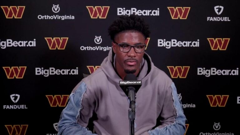 LIVE: RB Rachaad White Speaks to the Media After Signing Washington Commanders