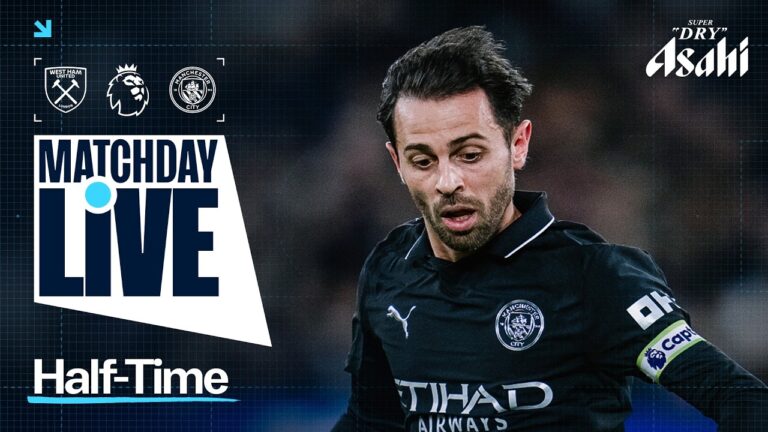 HALF TIME! Bernardo scores but a Hammer blow draws it level West Ham 1-1 Man City Premier League