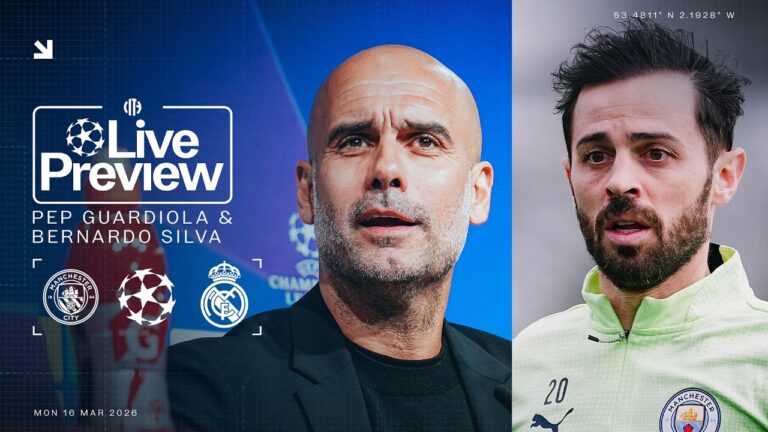 LIVE PREVIEW! Pep Guardiola & Bernardo Silva Man City v Real Madrid UEFA Champions League