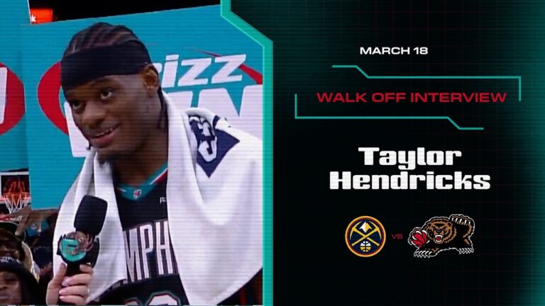 Taylor Hendricks Walk off Interview Grizzlies vs. Nuggets
