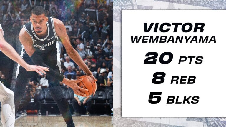 Victor Wembanyama Tallies 20 Points and 5 Blocks in Win Over Pacers