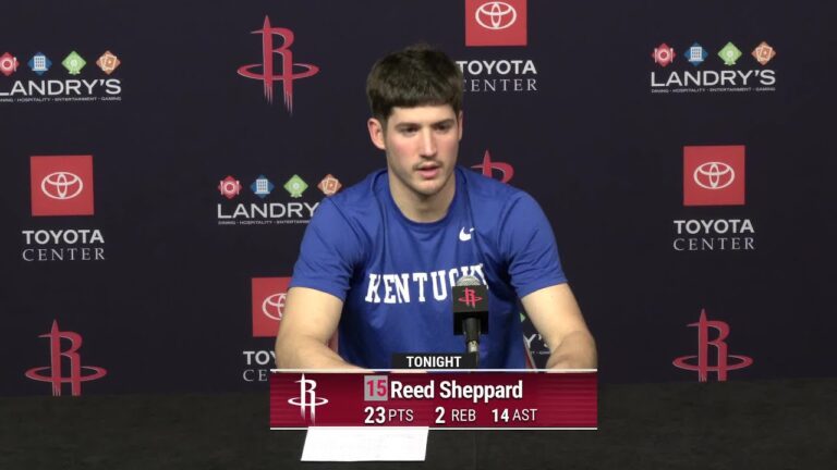 Press Conference by Reed Sheppard vs Heat