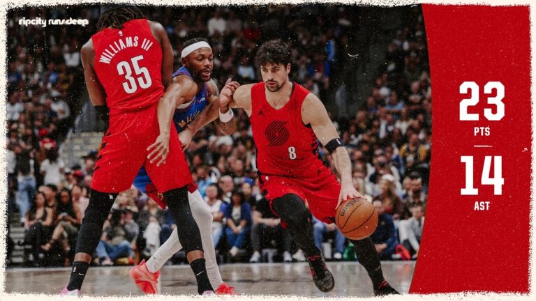 Deni Avdija With A Career-High 14 Assists Denver Nuggets Portland Trail Blazers March 22, 2026