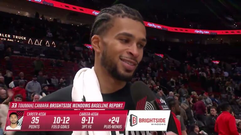 Toumani Camara Postgame Interview Brightside Windows Baseline Report vs Nets March 23, 2026