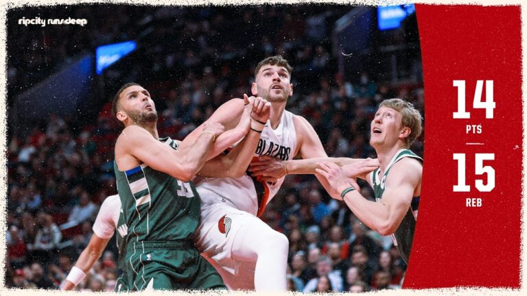 Donovan Clingan DOUBLE-DOUBLE vs Milwaukee Bucks Portland Trail Blazers March 25, 2026