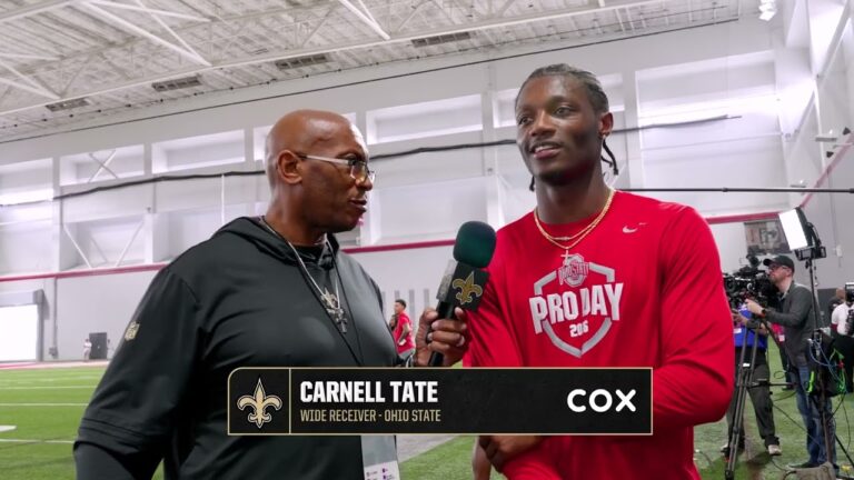 Carnell Tate on skillset, talks with Saints Ohio State Pro Day 2026