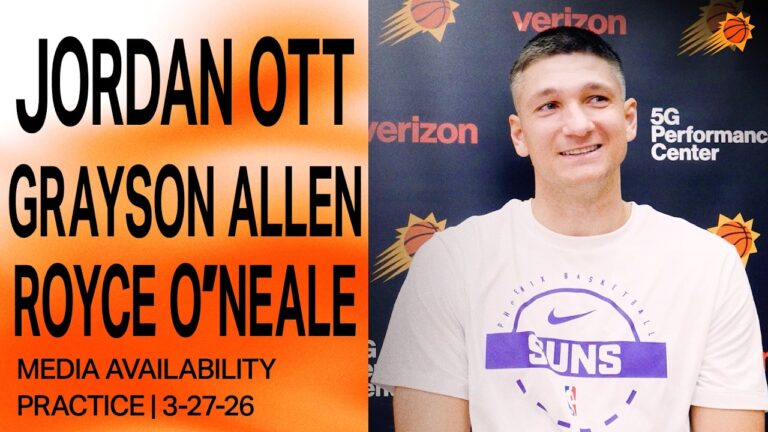 Jordan Ott, Grayson Allen, and Royce O’Neale Practice Media Availability Phoenix Suns 3-27-26