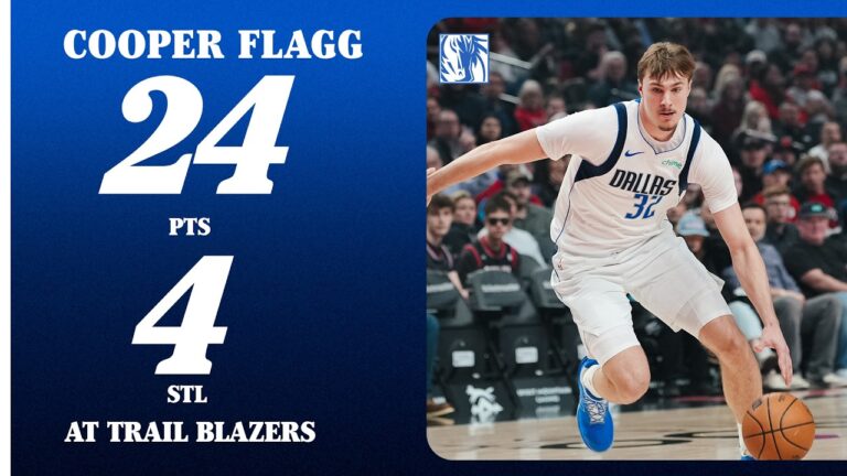 Cooper Flagg (24 PTS 4 STL) at Portland Trail Blazers March 27, 2026