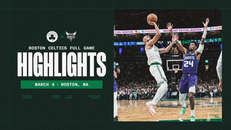 The Boston Celtics fall to the Charlotte Hornets 118 – 89 Extended Highlights