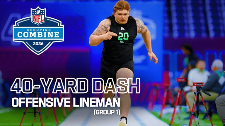 Offensive Lineman Run the 40-Yard Dash at 2026 NFL Combine Group 1