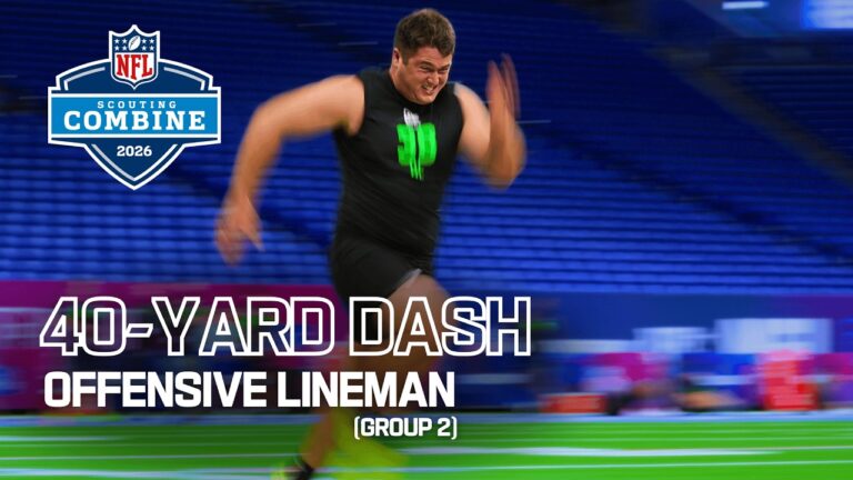 Offensive Lineman Run the 40-Yard Dash at 2026 NFL Combine Group 2