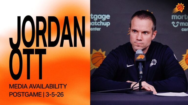 Head Coach Jordan Ott Postgame Media Availability Phoenix Suns 3-5-26