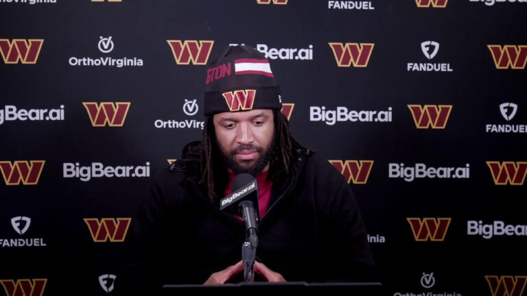 LIVE: DE Deatrich Wise Speaks to the Media After Re-Signing Washington Commanders