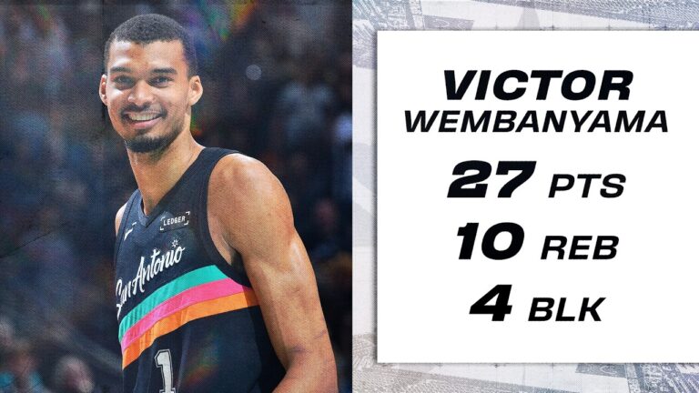 Victor Wembanyama Drops Double-Double in Win vs. LA Clippers