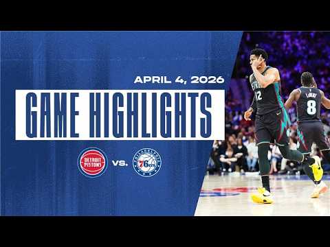 Pistons Lock Up Easts Top Seed in Philadelphia Game Highlights 4.04.26