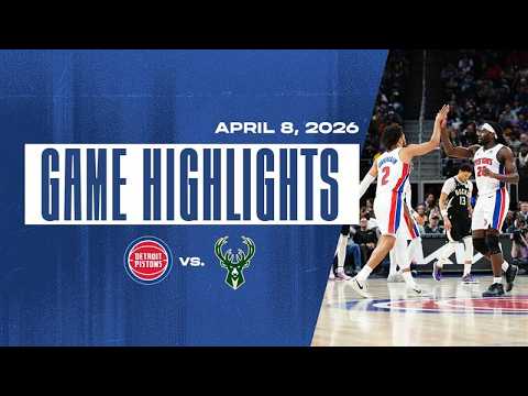 Pistons Win Last Home Game Of The Season Detroit Pistons vs. Milwaukee Bucks GAME HIGHLIGHTS