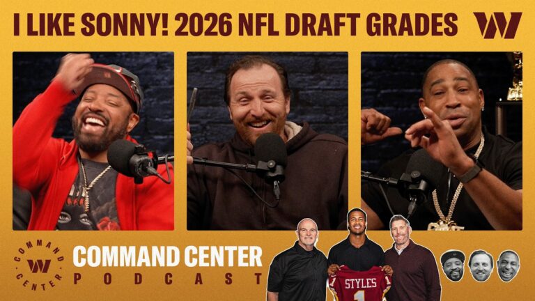 I LIKE SONNY! Grading the 2026 NFL DRAFT Podcast Washington Commanders NFL